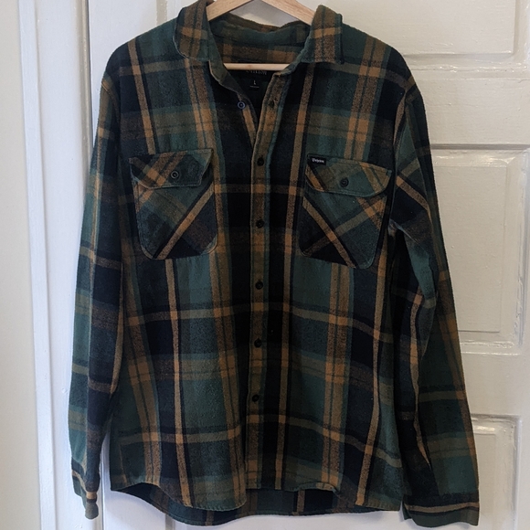 Brixton Other - Pre-owned Brixton Flannel Green Black Large